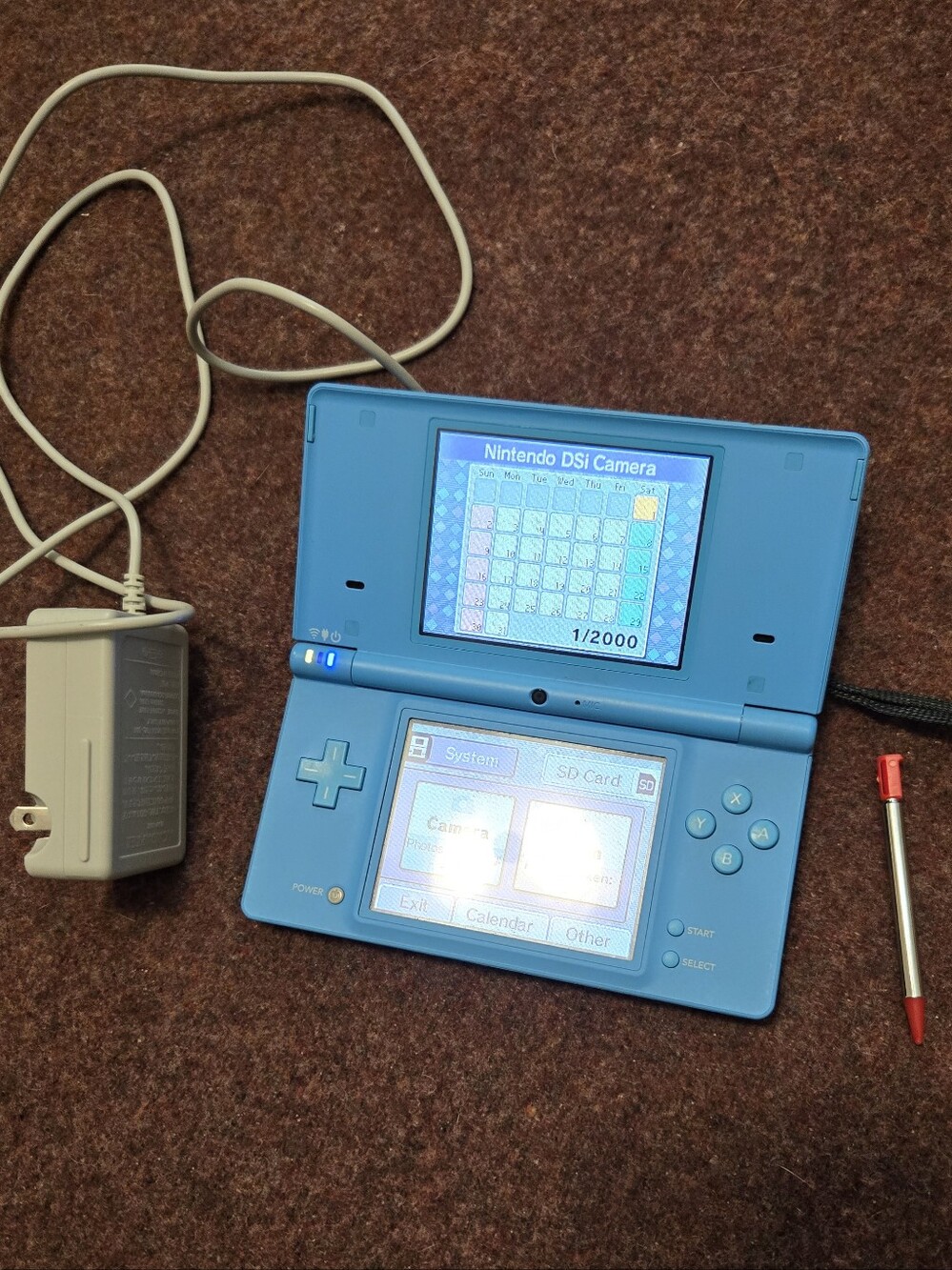 Nintendo DSi 2008 Blue With Diddy Kong Game Stylus And Charger Working No SD